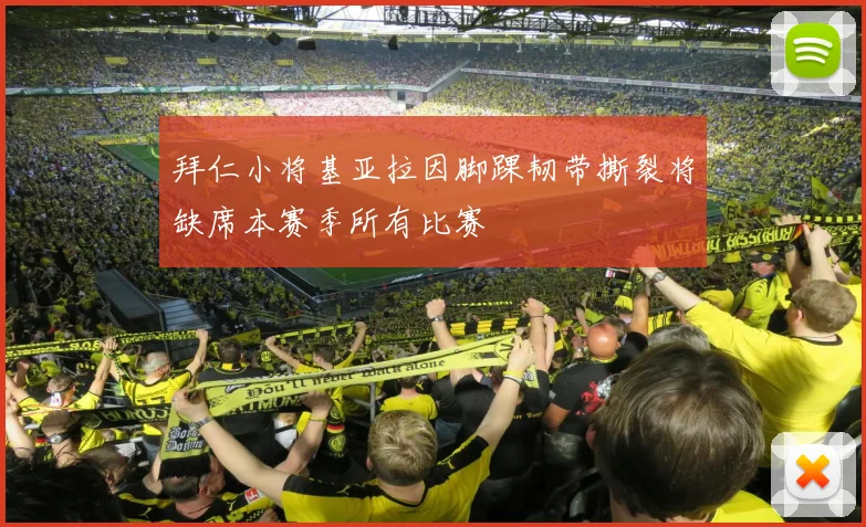 拜仁小将基亚拉因脚踝韧带撕裂将缺席本赛季所有比赛